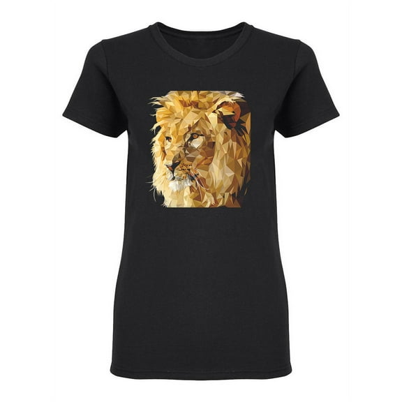 Lion Low Poly Design Shaped T-Shirt Women -Image by Shutterstock, Female Medium