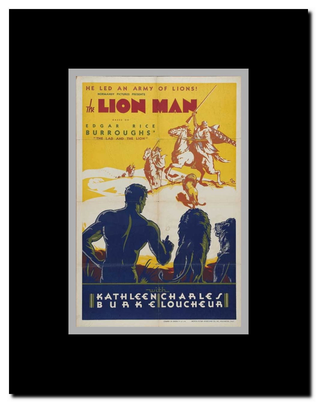 Lion Man The Framed Movie Poster
