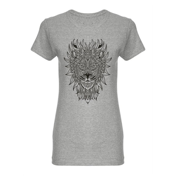 Lion Mandala Art Shaped T-Shirt Women -Image by Shutterstock, Female Small