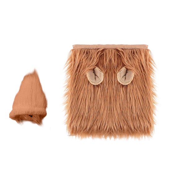 Lion Mane for Cats and Small Dogs, Plush Neck Ruff with Ears and Tail, Animal Dress Up Outfit for Halloween and Christmas Photos, Pet Accessory for Home Parties