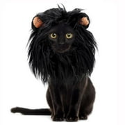 Lion Mane Wig for Cats, Funny Pet Cat Costumes for Halloween Christmas (Size S, Black)
