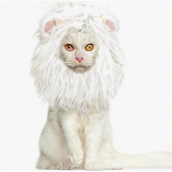 Lion Mane Wig for Cats and Dogs, Funny Pet Cat Costumes for Halloween Christmas, Furry Pet Clothing Accessories
