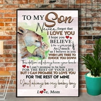 Lion Mom To My Son Never Forget That I Love You Paper Poster No Frame Matte Wall Art Decor 11 x 17 Inch Poster