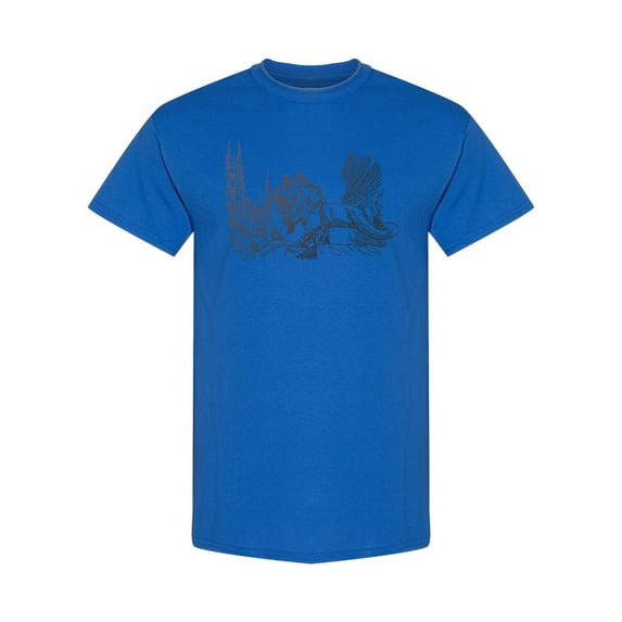 Lion Monument Design T-Shirt Men -Image by Shutterstock, Male Small