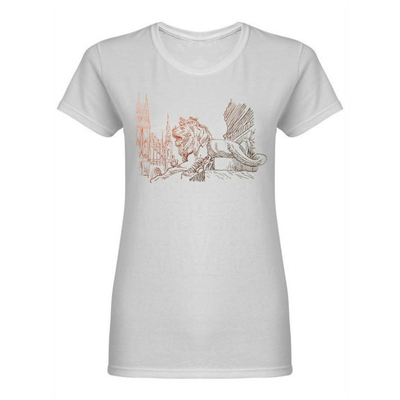 Lion Monument Shaped T-Shirt Women -Image by Shutterstock, Female XX-Large