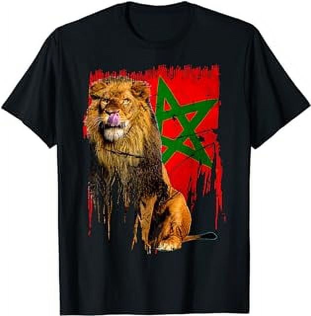 Lion Moroccan Flag Morocco Lion T-Shirt - Walmart.com