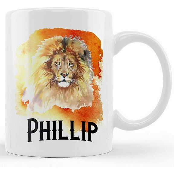 Lion Mug Lion Gift For Him Lion Lover Gift Watercolor Lion Lion Coffee Cup, Ceramic Novelty Coffee Mug, Tea Cup, Gift Present For Birthday, Christmas Thanksgiving Festival,