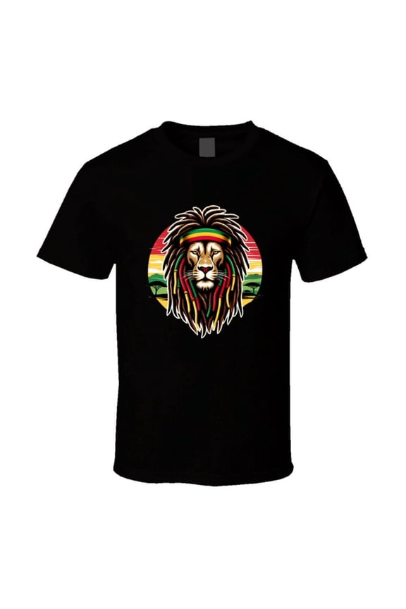 Lion Of Jamaica Rasta Dreadlocks Rastafari Reggae Zion Ethiopia T Shirt