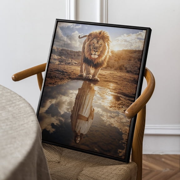 Lion Of Judah, Lion And Jesus Print, Christian Wall Art Home Decor, Jesus Inspirational Art