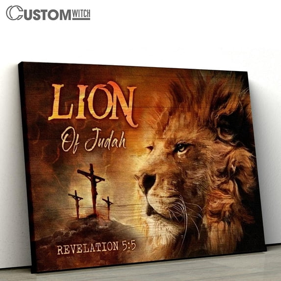 Lion Of Judah Orange Sunset Canvas Poster - Inspirational Christian ...
