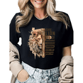 thumbnail image 1 of Lion Of Judah Oversized Christian Cross Faith Graphic Tees Womans Tshirt Tops Black/White S-5XL, 1 of 4