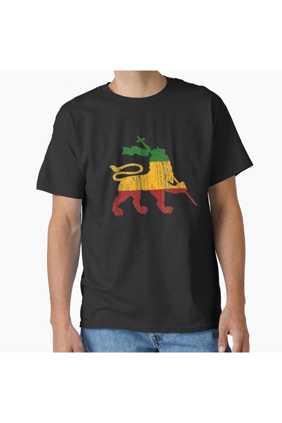 Lion Of Judah Rastafari Rasta Reggae Jamaica Gift K46269 Unisex T-Shirt – Extended Sizes Up to 5XL