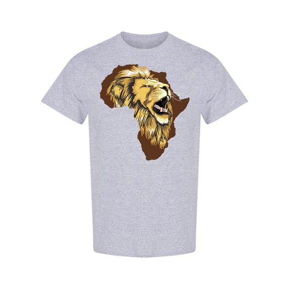 Lion On African Continent T-Shirt Men -Image by Shutterstock, Male 3X-Large