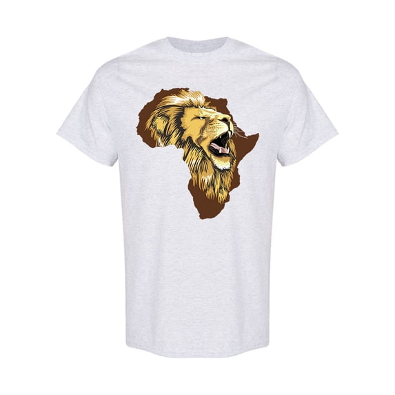 Lion On African Continent T-Shirt Men -Image by Shutterstock, Male x-Large