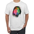 thumbnail image 1 of Lion Paint Art Splatter Abstract Art Animal Lover Men's Graphic T-Shirt, White, Medium, 1 of 3