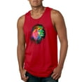 thumbnail image 1 of Lion Paint Art Splatter Abstract Art Animal Lover Mens Graphic Tank Top, Red, Medium, 1 of 3