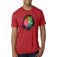 thumbnail image 1 of Lion Paint Art Splatter Abstract Art Animal Lover Mens Premium Tri Blend T-Shirt, Vintage Red, Medium, 1 of 3