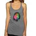 thumbnail image 1 of Lion Paint Art Splatter Abstract Art Animal Lover Tri-Blend Racerback Tank Top, Premium Heather, Large, 1 of 3