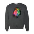 thumbnail image 1 of Lion Paint Art Splatter Abstract Art Animal Lover Unisex Crewneck Graphic Sweatshirt, Heather Black, Small, 1 of 3