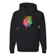 thumbnail image 1 of Lion Paint Art Splatter Abstract Art Animal Lover Unisex Graphic Hoodie Sweatshirt, Black, Small, 1 of 3