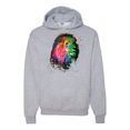 thumbnail image 1 of Lion Paint Art Splatter Abstract Art Animal Lover Unisex Graphic Hoodie Sweatshirt, Heather Grey, Large, 1 of 3