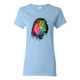 thumbnail image 1 of Lion Paint Art Splatter Abstract Art Animal Lover Womens Graphic T-Shirt, Light Blue, Small, 1 of 3