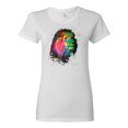 thumbnail image 1 of Lion Paint Art Splatter Abstract Art Animal Lover Womens Graphic T-Shirt, White, Large, 1 of 3