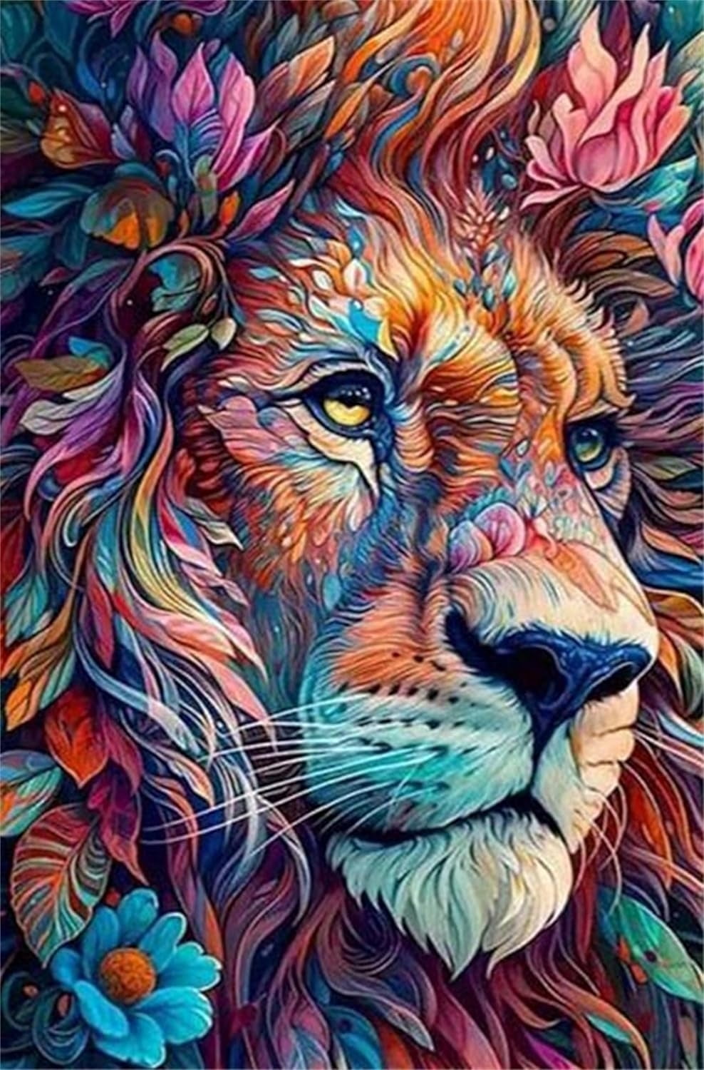 Lion Paint by Numbers Kits for Adults,Paint by Numbers on Canvas ...