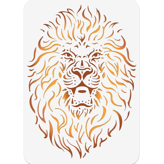 Lion Painting Stencil 11.69x8.27 Inch Reusable Craft Stencils Hollow Out Drawing Template for Wood Fabric Paper Walls Canvas Furniture DIY