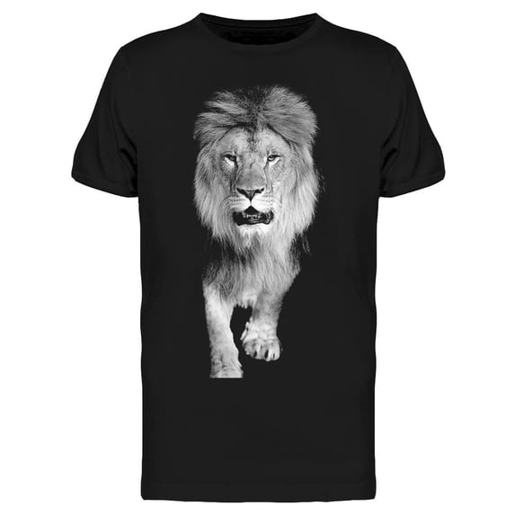 Lion Photo In Black/white T-Shirt Men -Image by Shutterstock, Male Medium