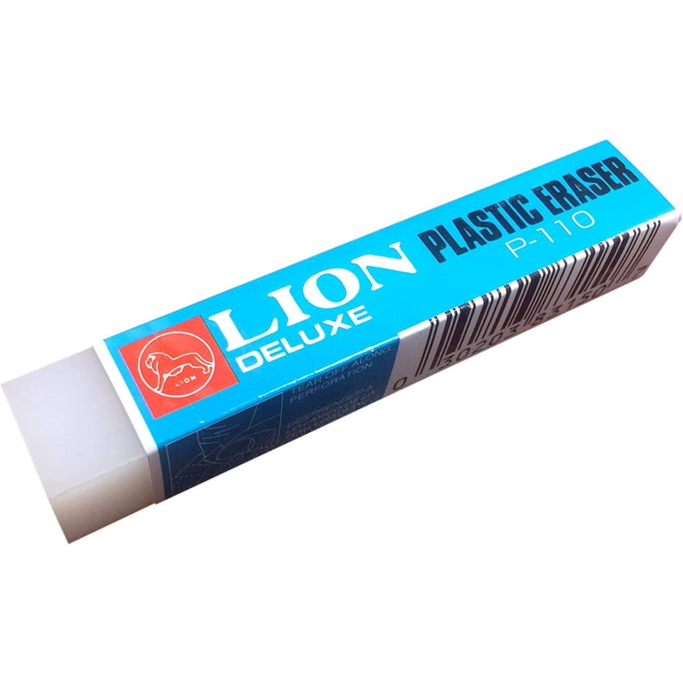 Lion plastic eraser, Pencil Eraser, Extra Long, White - Walmart.com