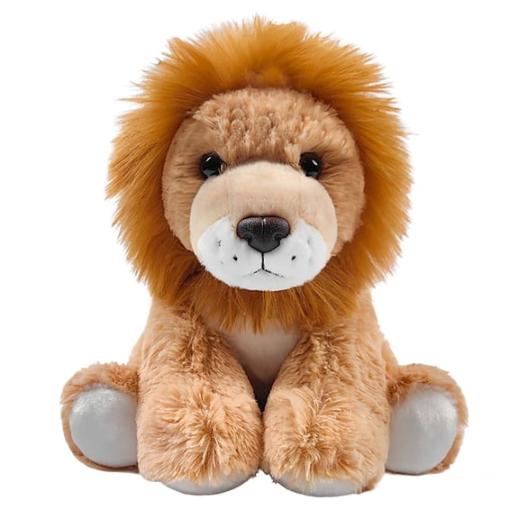 Lion Plush Doll Figurine For Home Decoration Cute Pet Animal Squatting Sitting Pose Cotton Material Soft Toy Gift