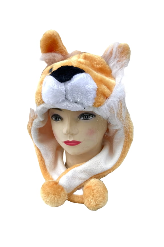 Lion Plush Hat - Animal Plush Hat With Ear Flaps Plush Animal Hat