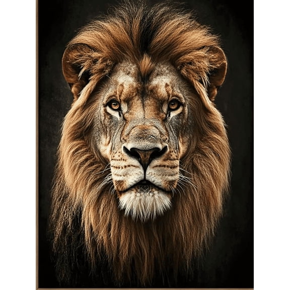 Lion Portrait Decorative Painting/Canvas Art Suitable for Living Room Gallery Bar Cafe Wall Decoration. Majestic Lion Face Fine Art Print for Home Decor.
