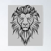Lion Poster Wall Art, Modern Wall Decor For Living Room Bedroom, 8x12 UNFRAMED