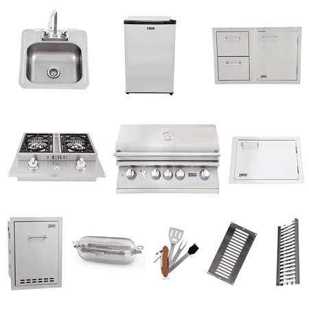 Lion Premium Grills 4-Burner Natural Gas Grill with Double Side Burner