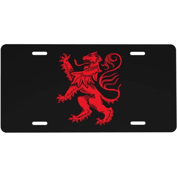 Lion Rampant Scottish Flag Symbol Scotland Aluminum Stainless Decorative Car Front Personalized License Plate 6 X 12 in
