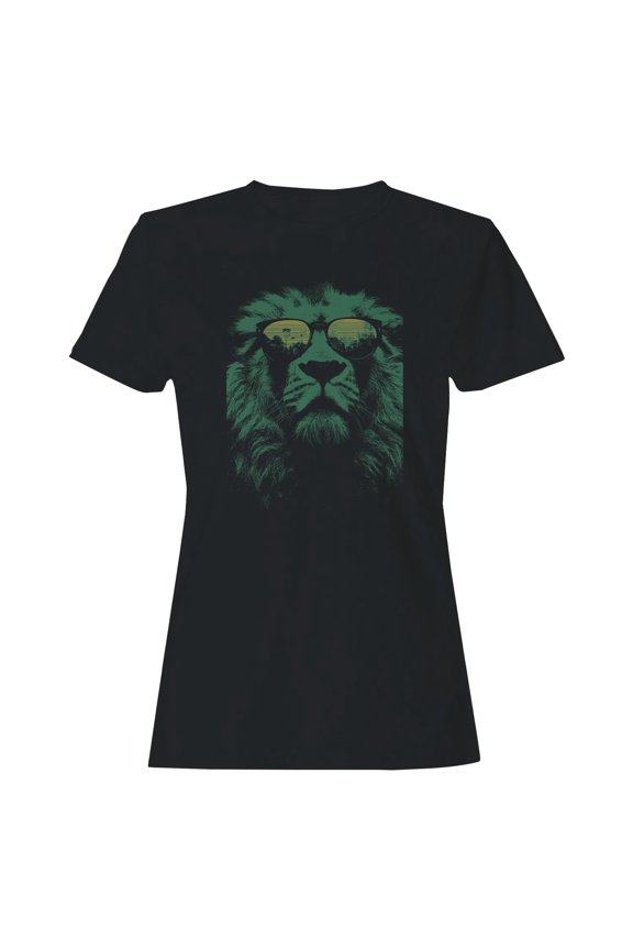 Lion Reflection Sunglasses Art Women's T-shirt