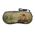 Lion Relaxing Grass Field Sunglasses Case Neoprene UltraLight and