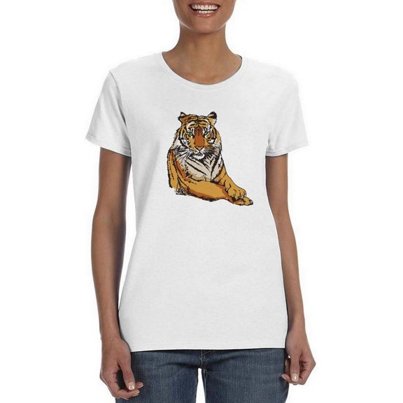 Lion Relaxing T-Shirt Women -Smartprints Designs, Female 3X-Large