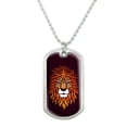 thumbnail image 1 of Lion Religious King Crown Bible Christian Military Dog Tag Pendant Necklace with Chain, 1 of 4
