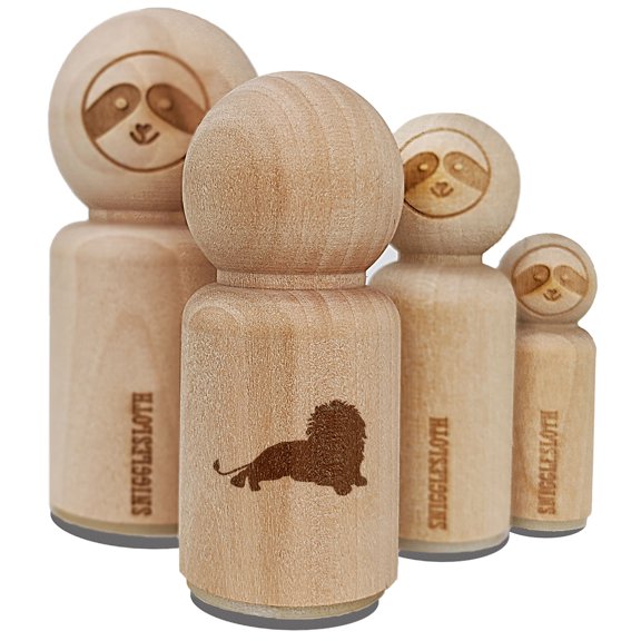 Lion Resting Solid Rubber Stamp for Scrapbooking Crafting Stamping - Small 3/4 Inch