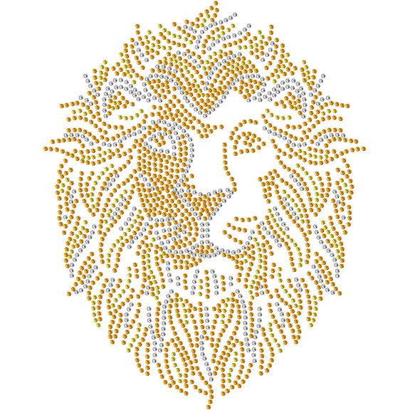Lion Rhinestone Iron on Transfers Applique Decal Animal Bling Clear Rhinestone Template for Clothes Bags Pants DIY Transfer Iron On Decals for T Shirts Hoodie Sweatshirt DIY