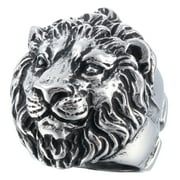 ZMY HOME Lion Ring Cool Punk Jewelry Chunky Ring Animal Lion Head Rings for Men (10)