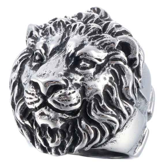 Lion Ring Cool Punk Jewelry Chunky Ring Animal Lion Head Rings for Men (12)