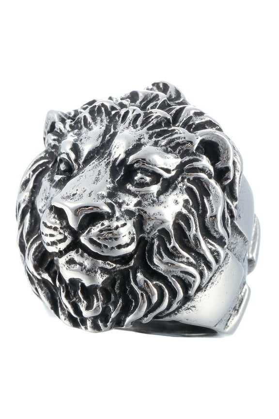 Lion Ring Cool Punk Jewelry Chunky Ring Animal Lion Head Rings for Men (13)