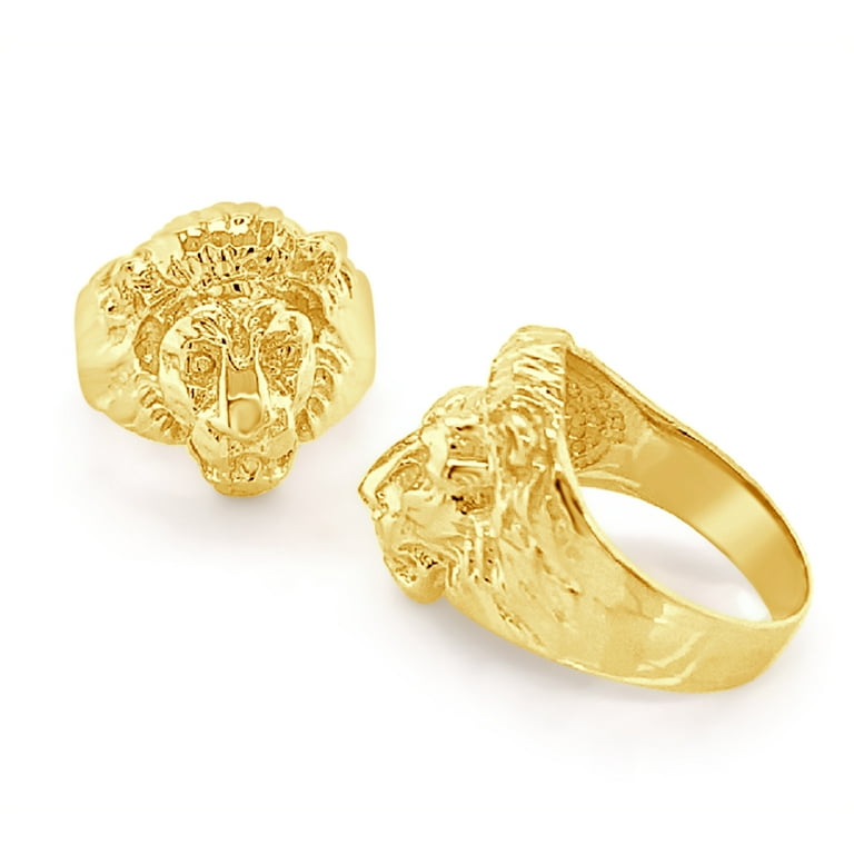 14k lion head ring online