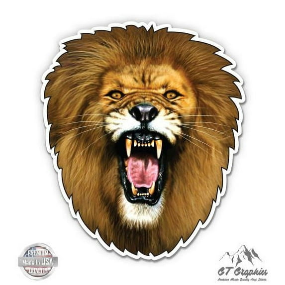 Lion Roar - 5" Vinyl Sticker - For Car Laptop I-Pad - Waterproof Decal
