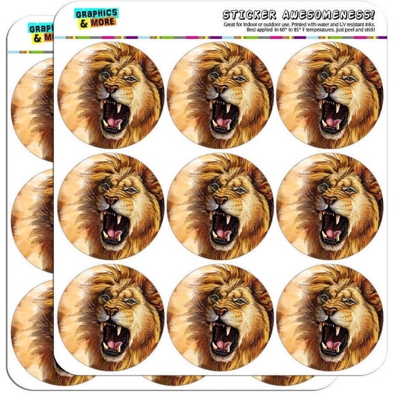 Lion Roar Big Cat Safari 18 2" Planner Calendar Scrapbooking Crafting Stickers