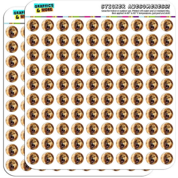 Lion Roar Big Cat Safari 200 1/2" (0.5") Planner Calendar Scrapbooking Crafting Stickers